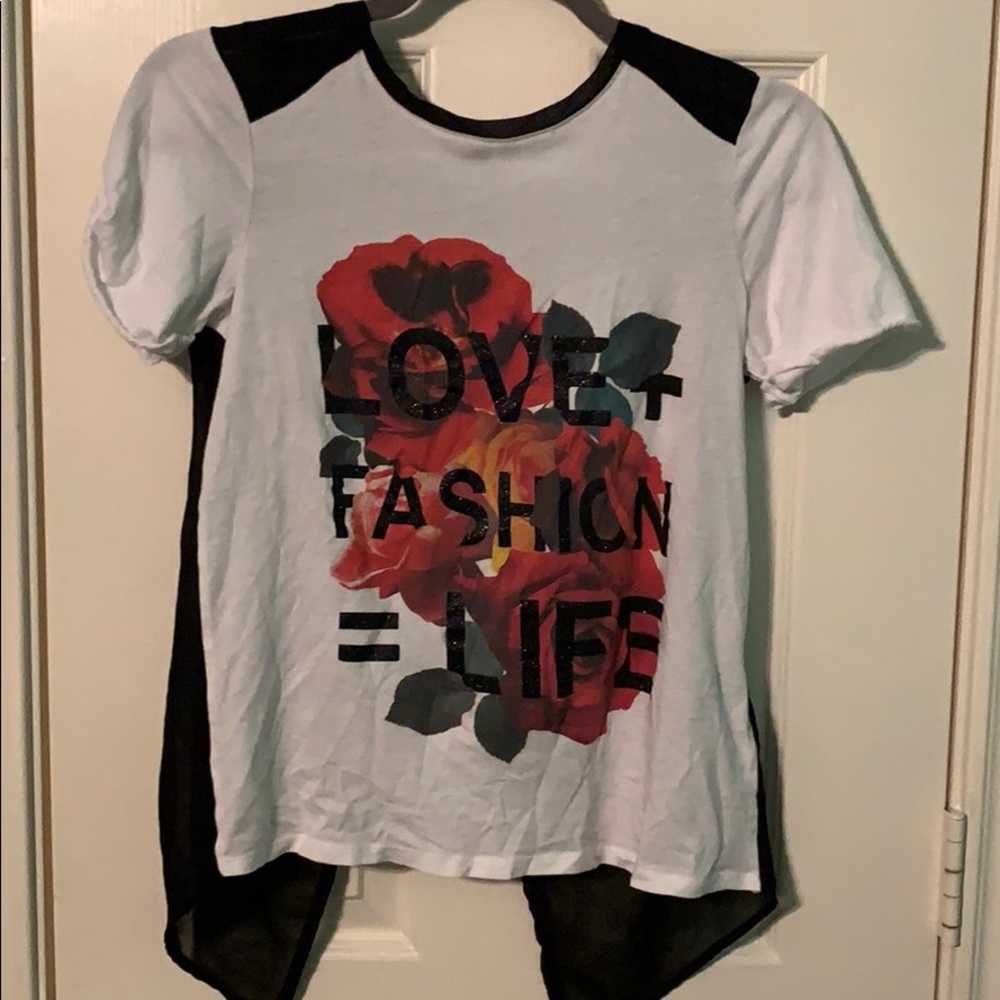 Guess sheer open back shirt